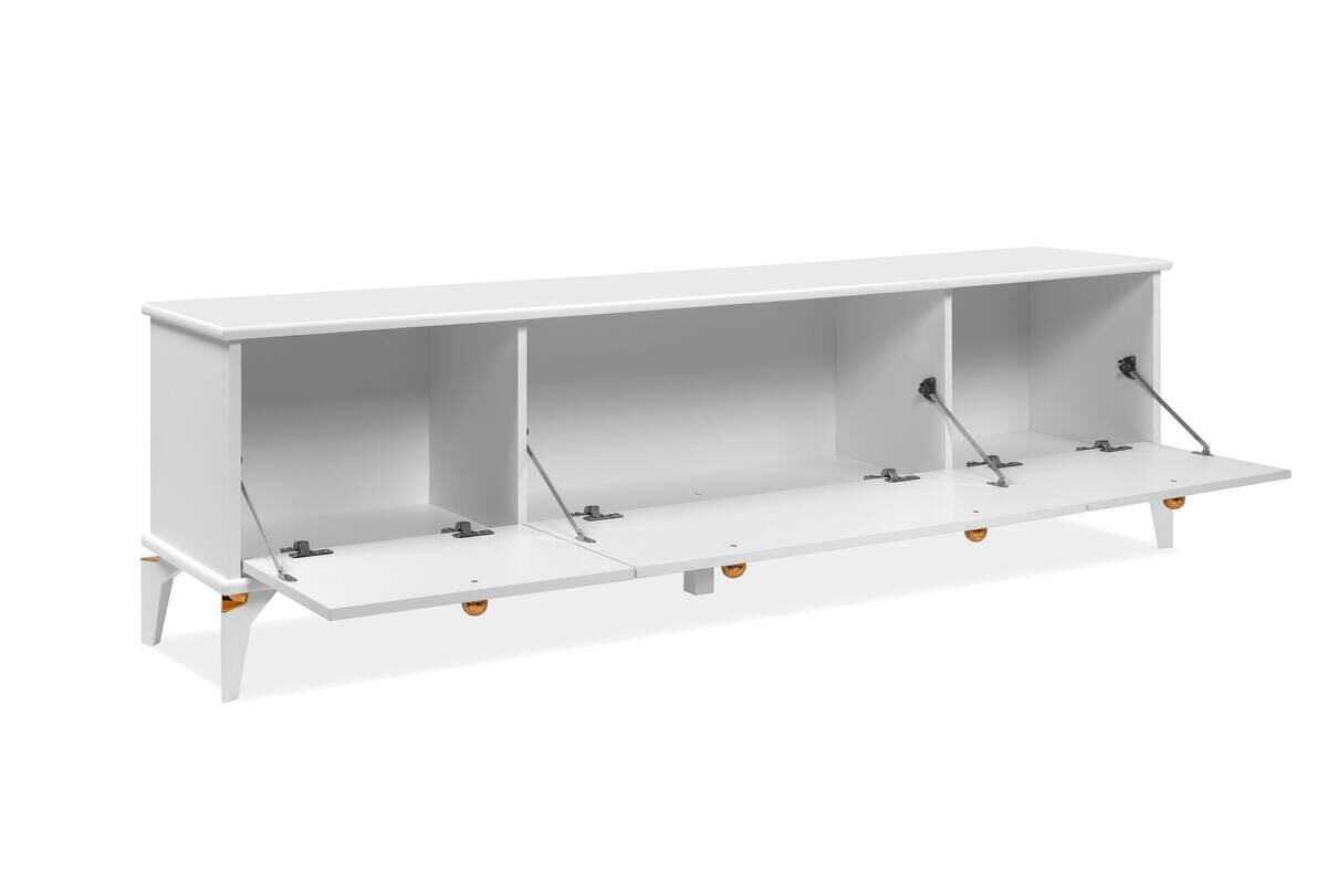 TV-Lowboard Izmir weiß Kupfer B/H/T: ca. 180x52x36 cm