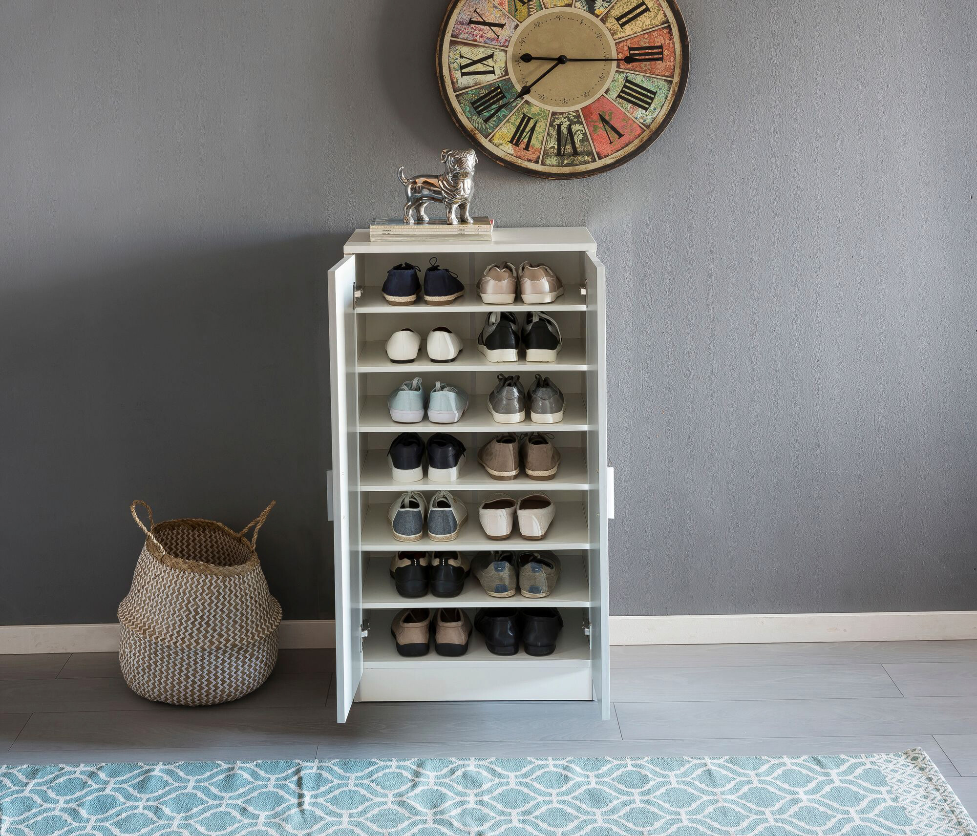 Schuhschrank weiß B/H/T: ca. 55x108x35 cm