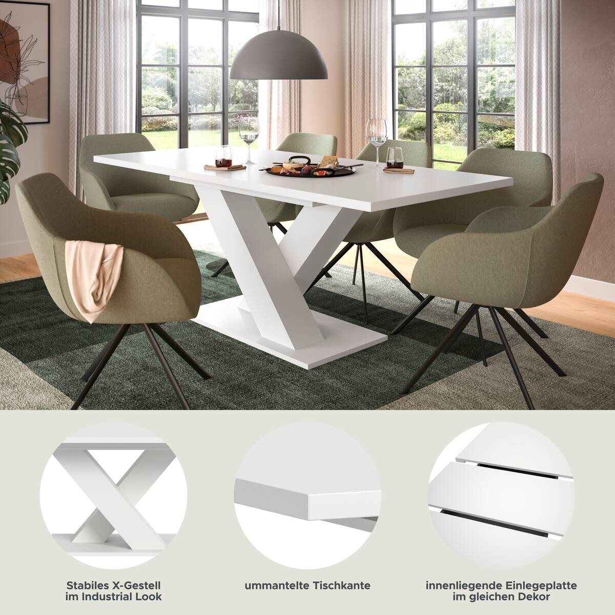 Esstisch MOTION weiß B/H/T: ca. 150x76x90 cm