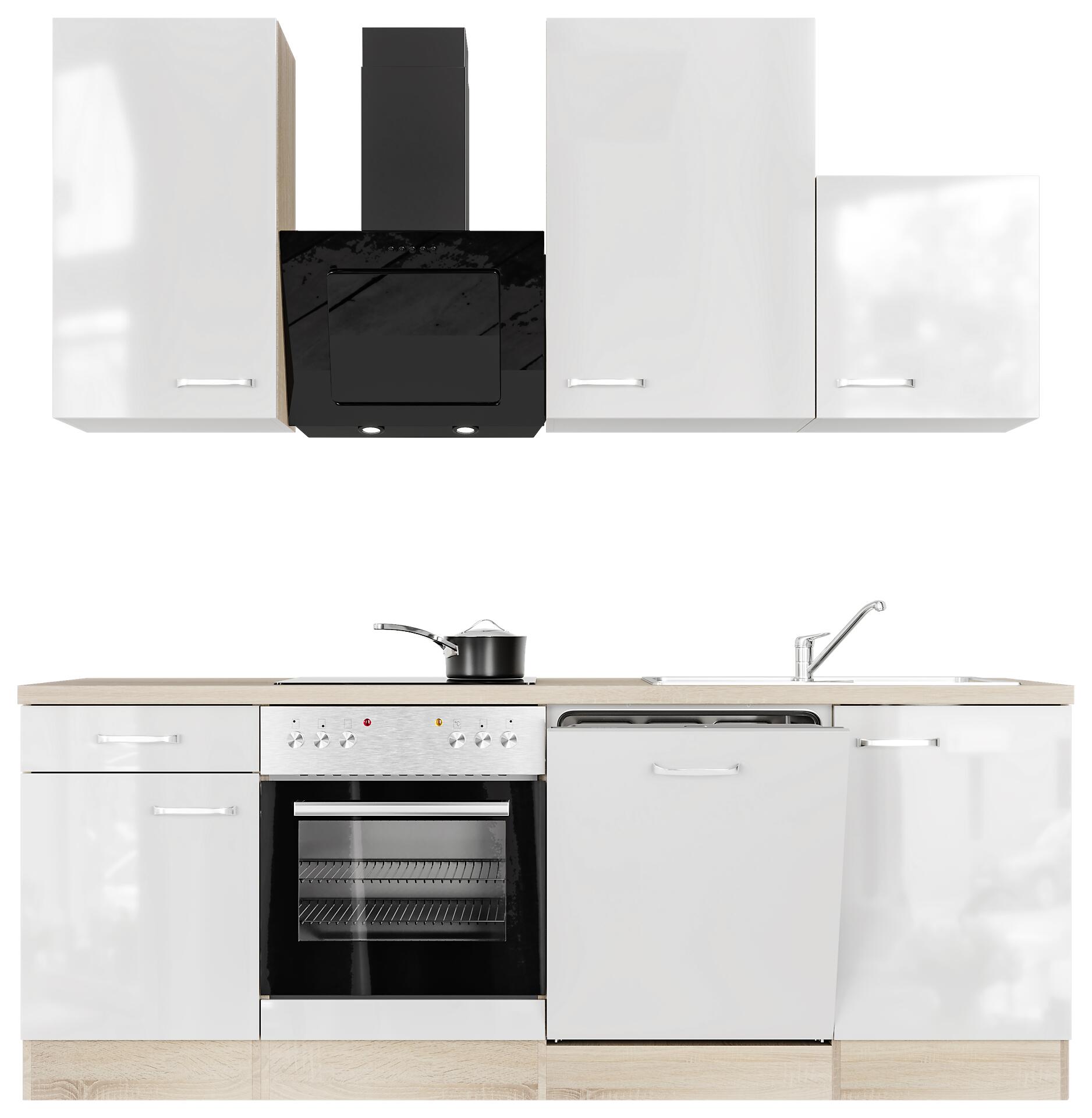 Küchenblock Valero weiß Hochglanz B/H/T: ca. 220x234x60 cm