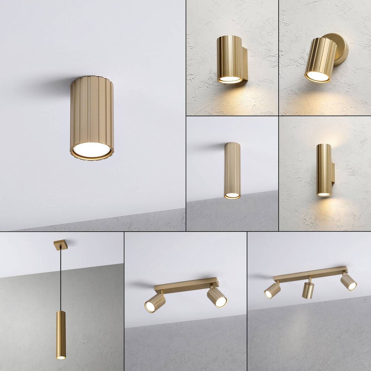 Lamkur Strahler Prisma gold Stahl B/H/L: ca. 6,5x10x6,5 cm 1 Brennstellen