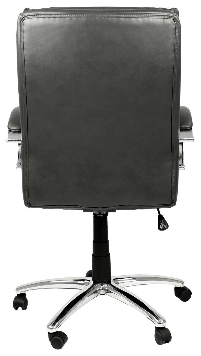 XXL-Chefsessel PAUL-XXL grau Chrom Kunstleder Metall