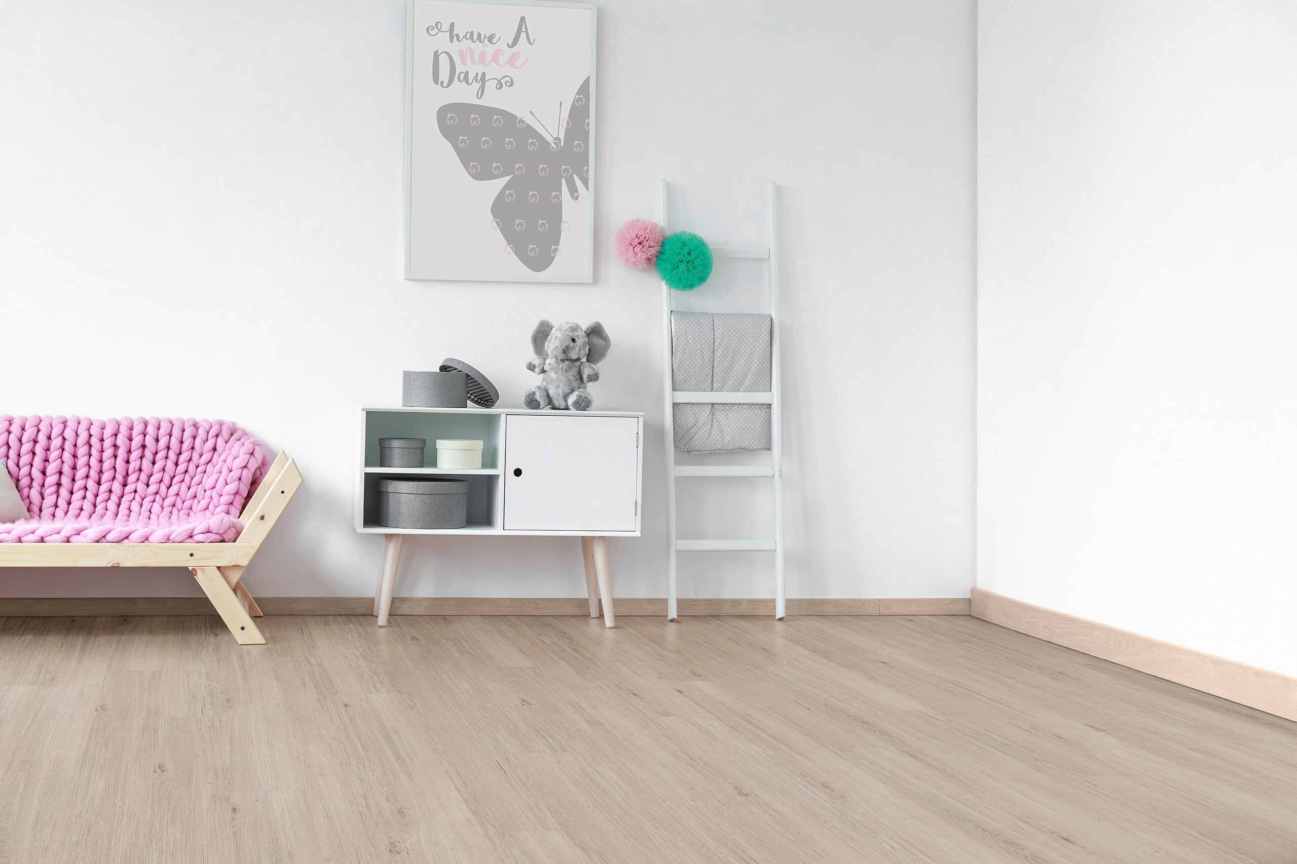Click-Vinylboden Diele hell ca. 2,17 m² im Paket  B/L: ca. 17,78x121,92 cm pro Paket
