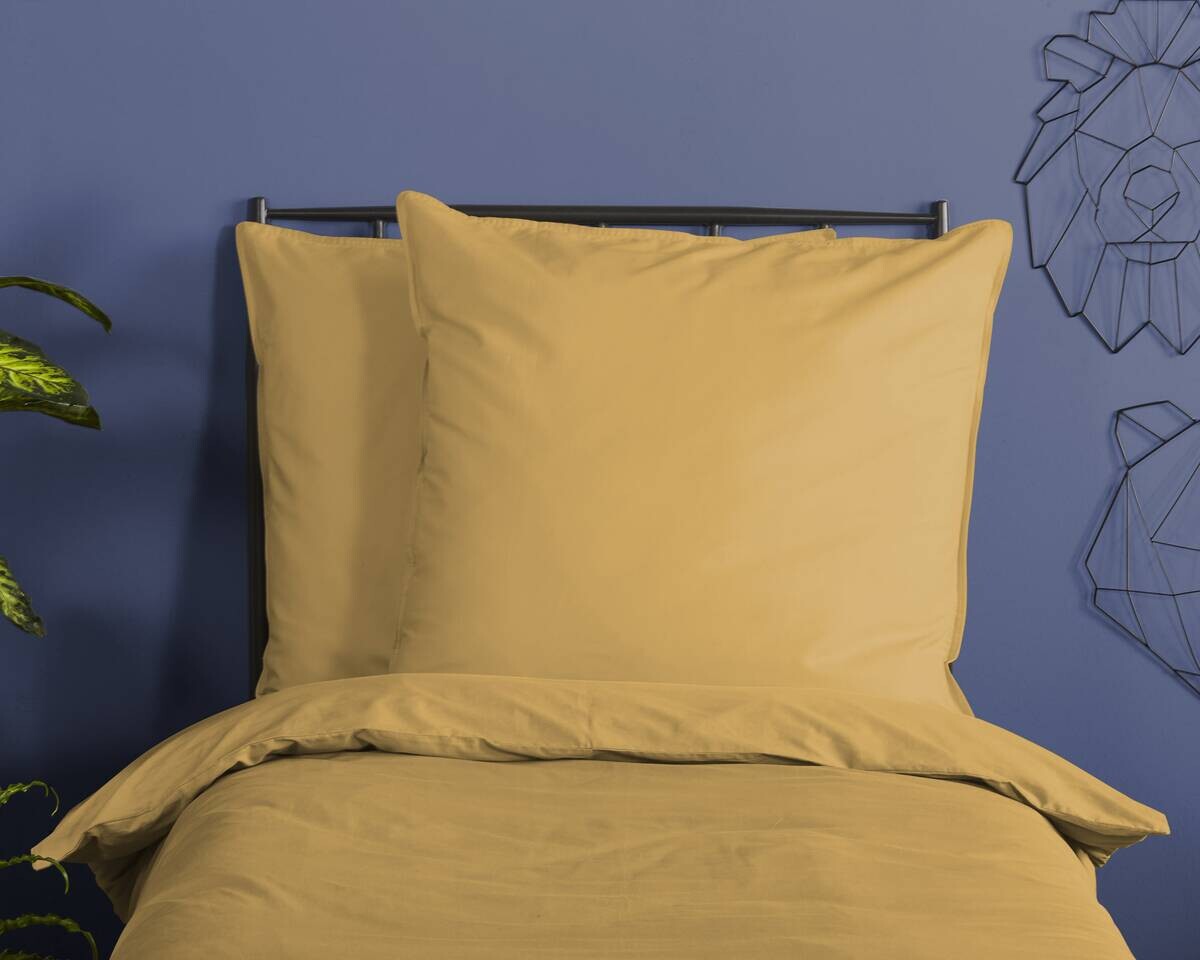 Baumwoll Bettwäsche Satin ocker Baumwolle B/L: ca. 135x200 cm
