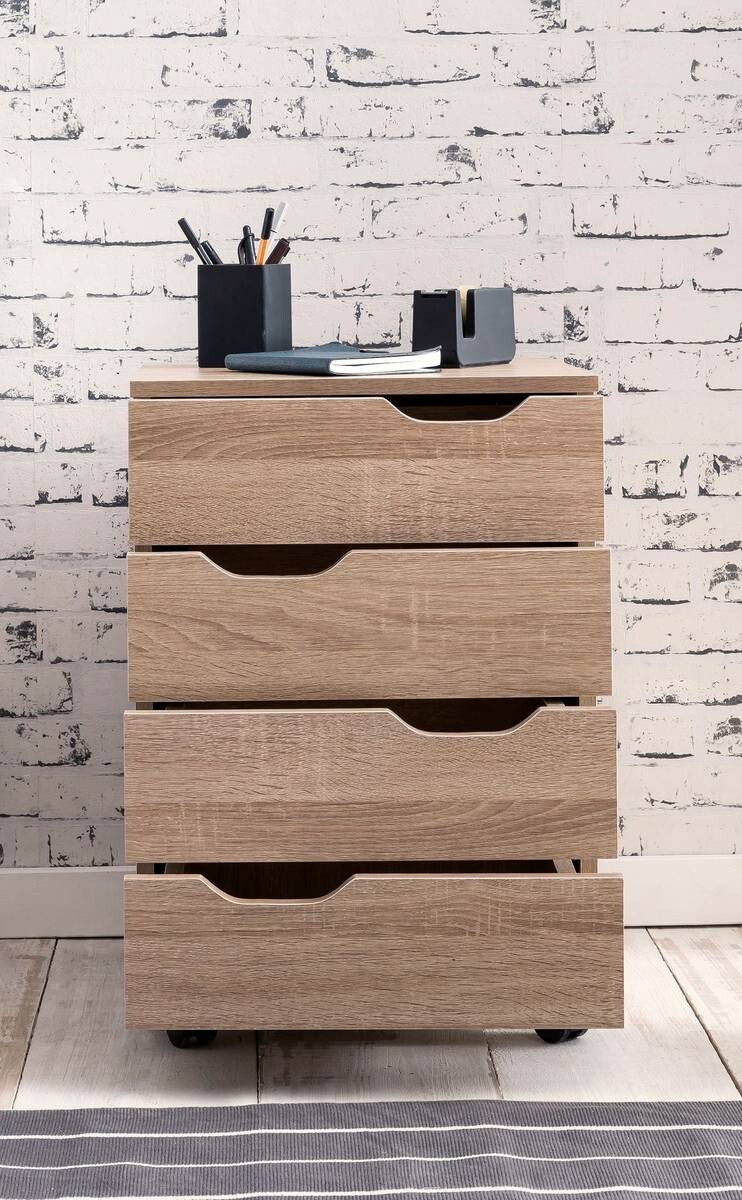 Rollcontainer braun Spanplatte B/H/T: ca. 40x60x40 cm