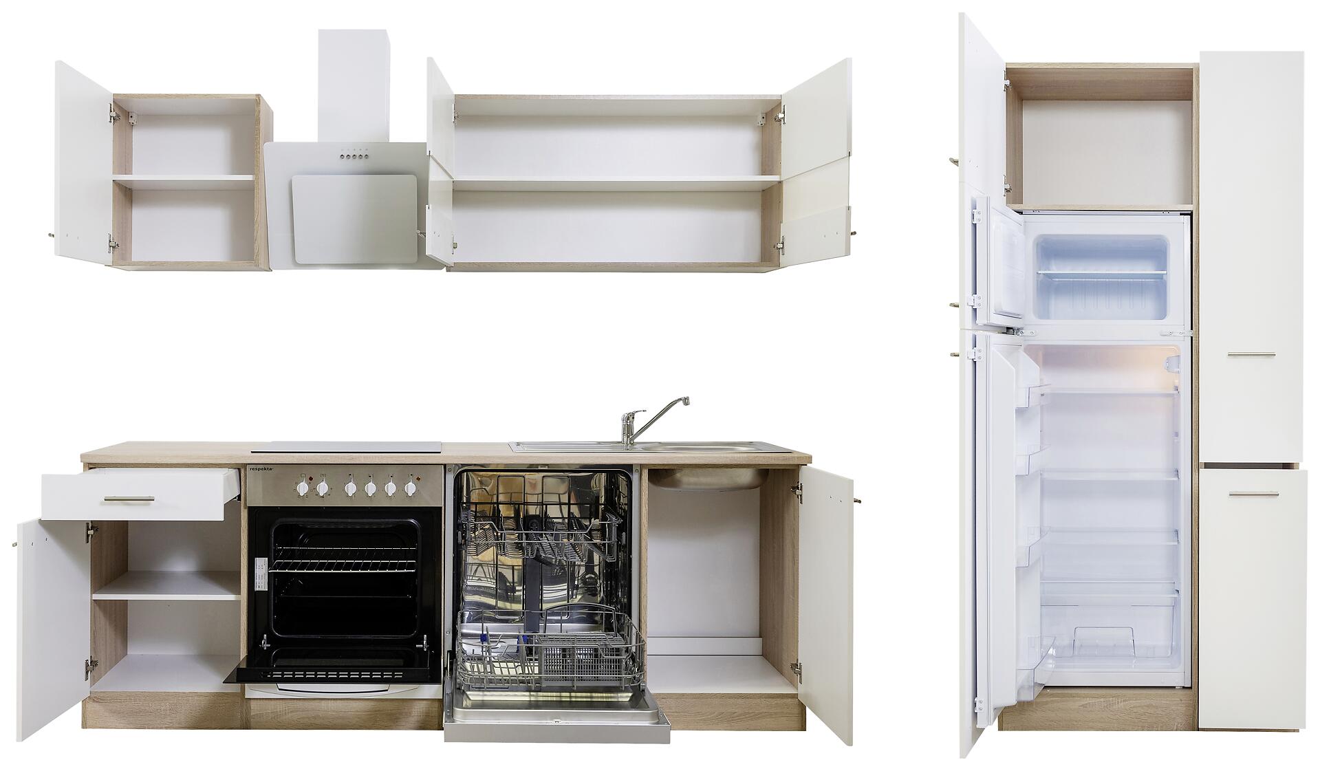 Respekta Küchenblock Economy weiß B/H/T: ca. 310x200x60 cm