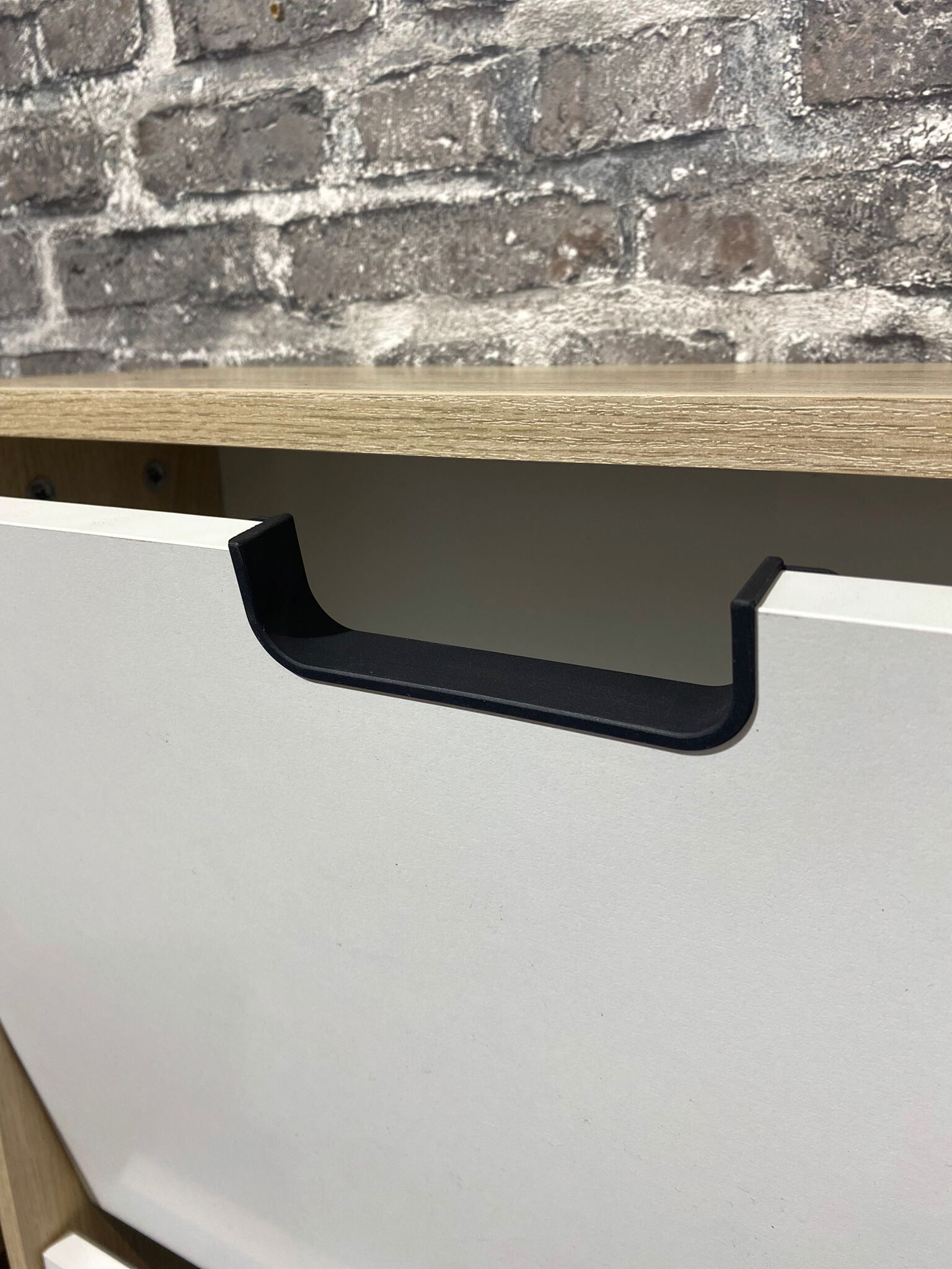 Rollcontainer Emmik weiß matt Eiche Eiche weiß Nachbildung B/H/T: ca. 40,1x57x50 cm