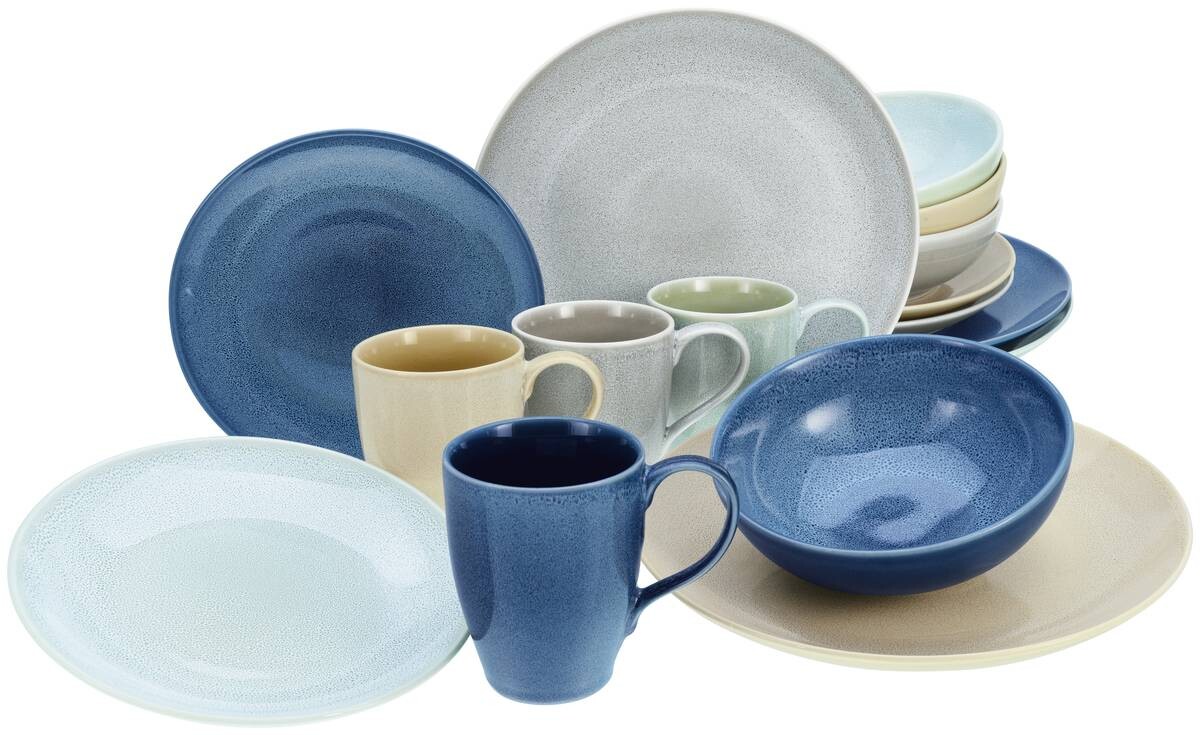 CreaTable Kombiservice Reactive Nordic multicolor Steinzeug 16 tlg.
