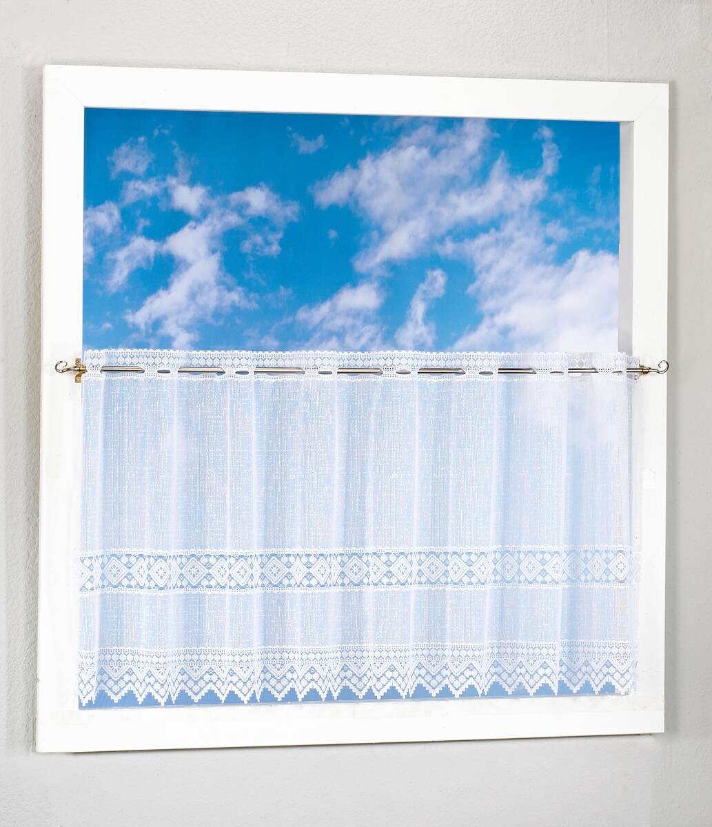 Scheibengardinen-Meterware weiß H: ca. 100 cm