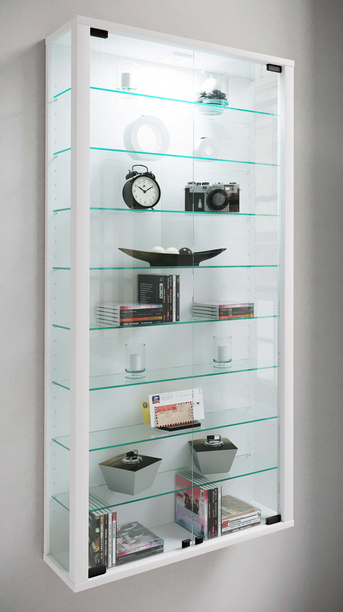 Vitrine Vitrosa Maxi weiß Holzwerkstoff Glas B/H/T: ca. 59x113x18 cm