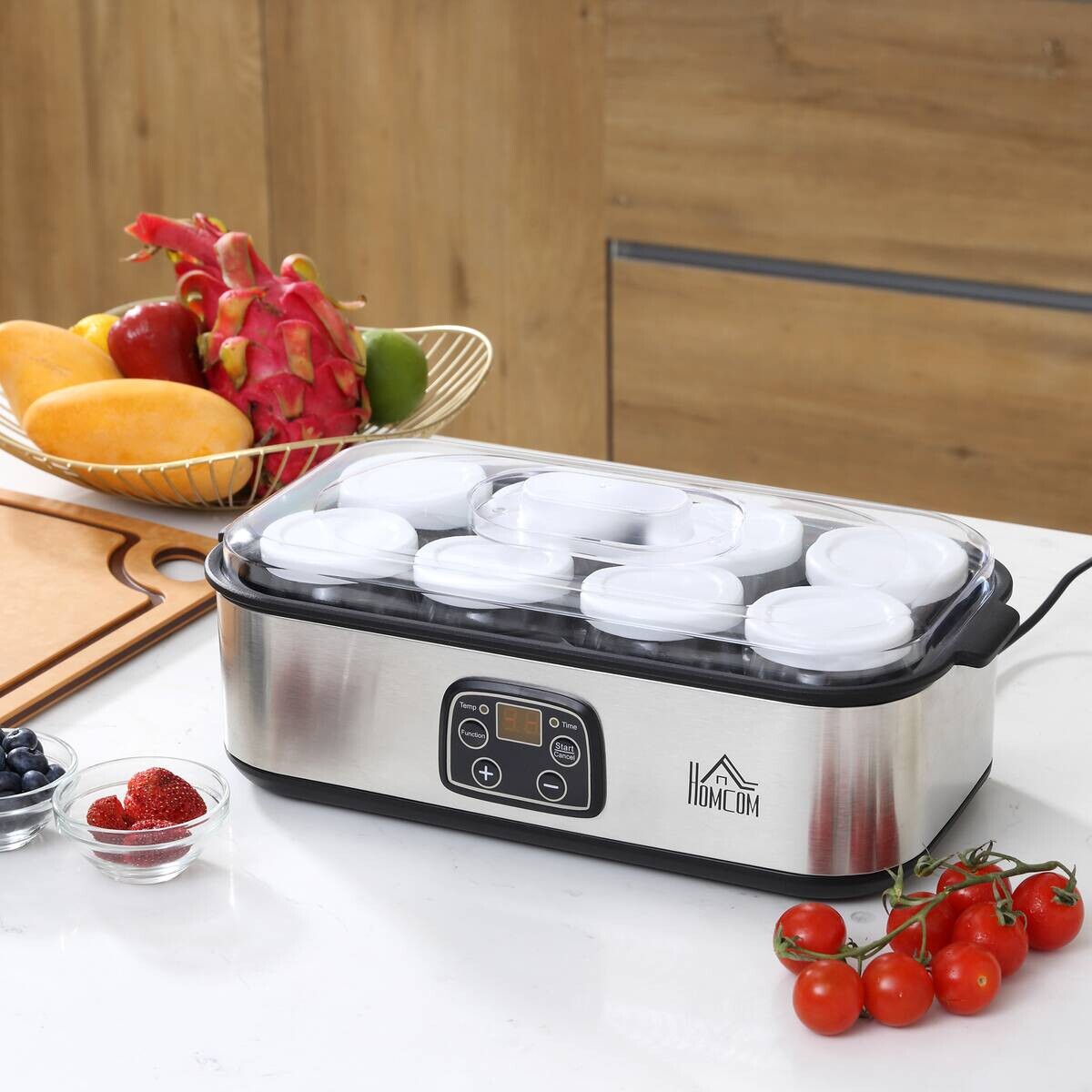 HOMCOM Küchengerät 800-089V90 silber Kunststoff Polypropylen Edelstahl B/H/L: ca. 18,8x36x14 cm ca. 25 W