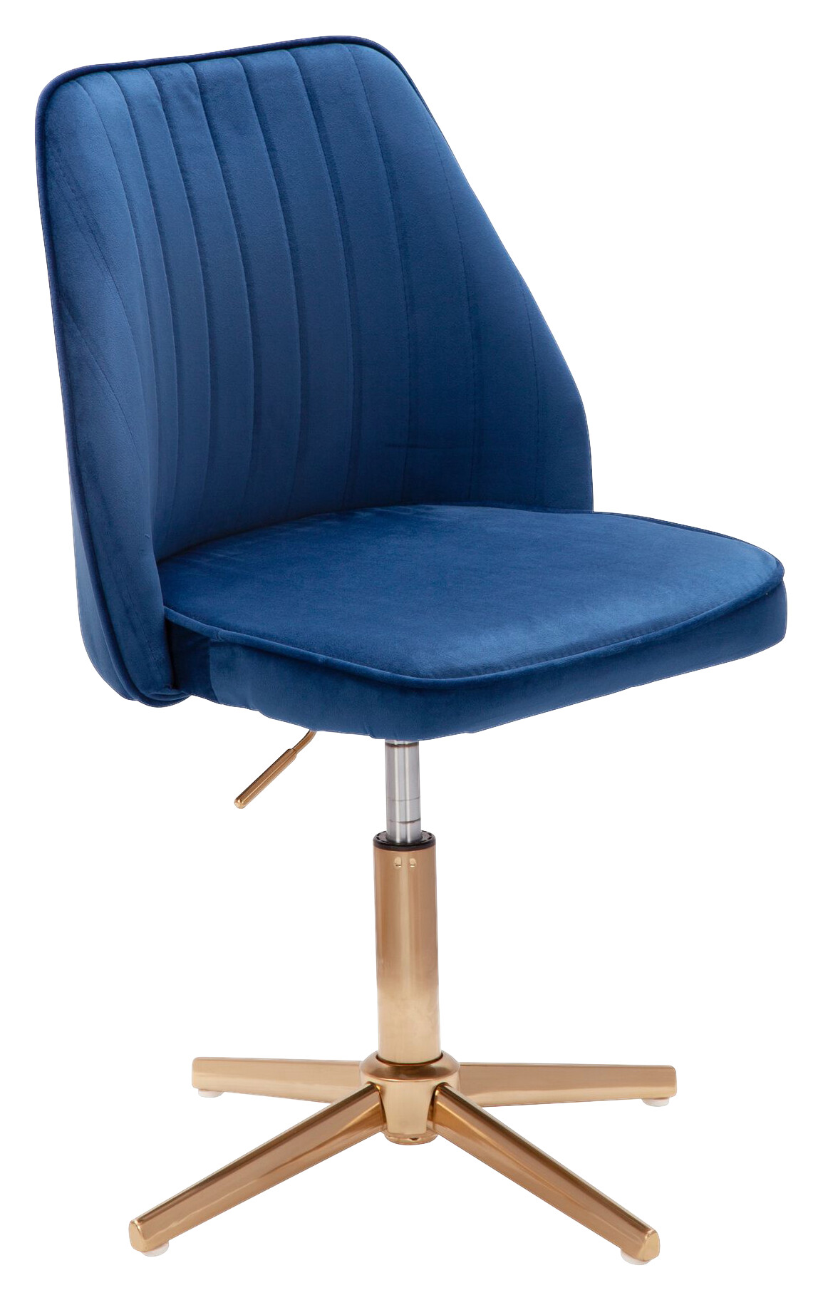 Drehstuhl blau Samt Eisen