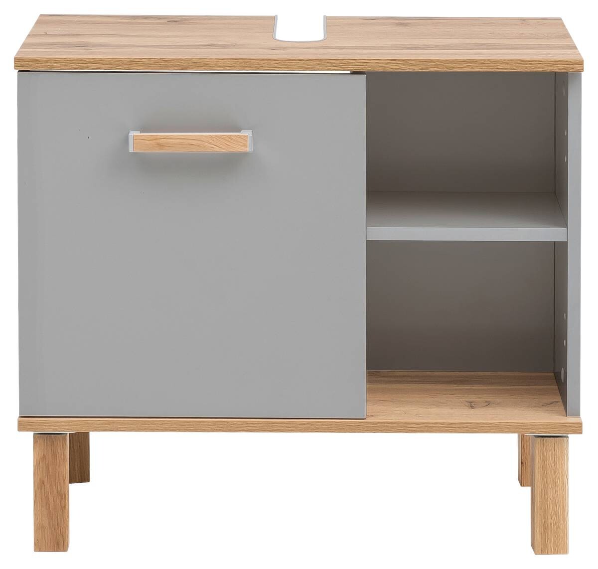 Waschbeckenunterschrank Padua grau Eiche Landhaus Nachbildung B/H/T: ca. 65,2x60,1x35 cm