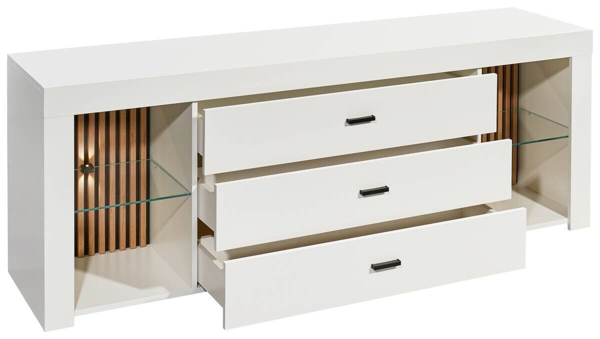 TV-Lowboard Rosalie weiß Eiche Evoke Coast Nachbildung B/H/T: ca. 179x67x44 cm