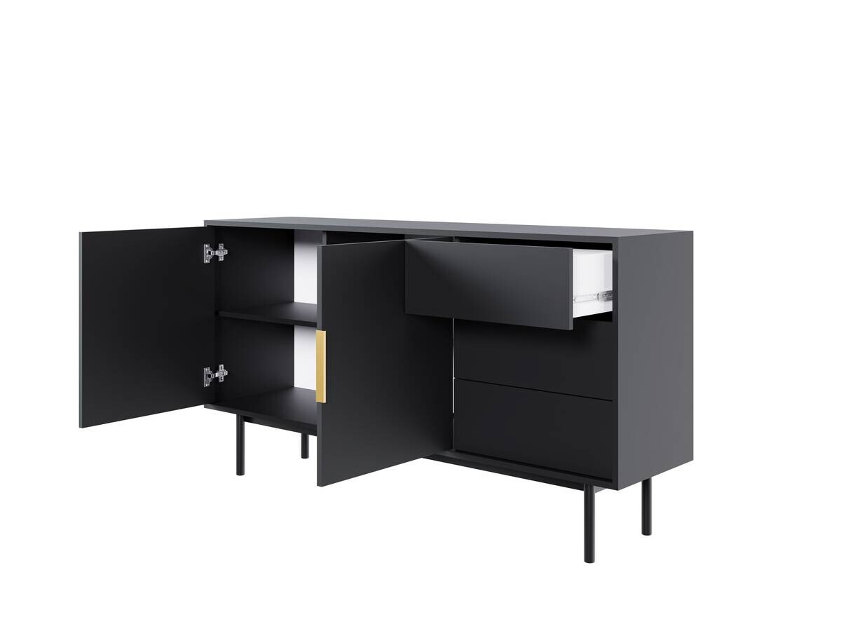 Kommode VIVA schwarz B/H/T: ca. 154x82x39 cm