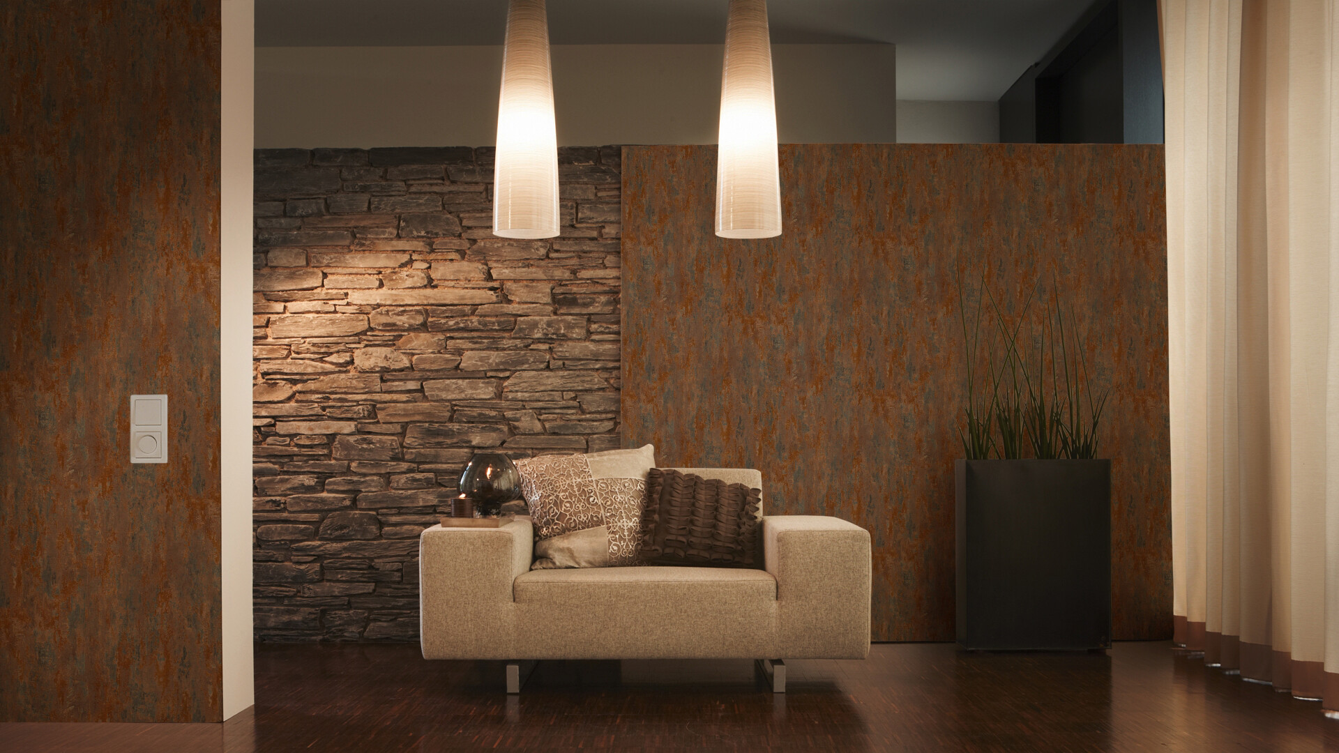 Vliestapete braun B/L: ca. 53x1005 cm