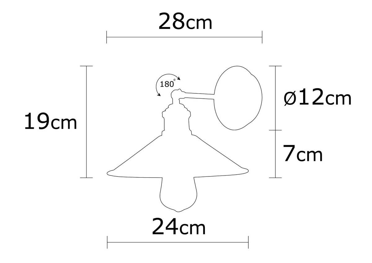 Opviq Wandleuchte schwarz Eisen B/H/L: ca. 24x20x24 cm E27 1 Brennstellen