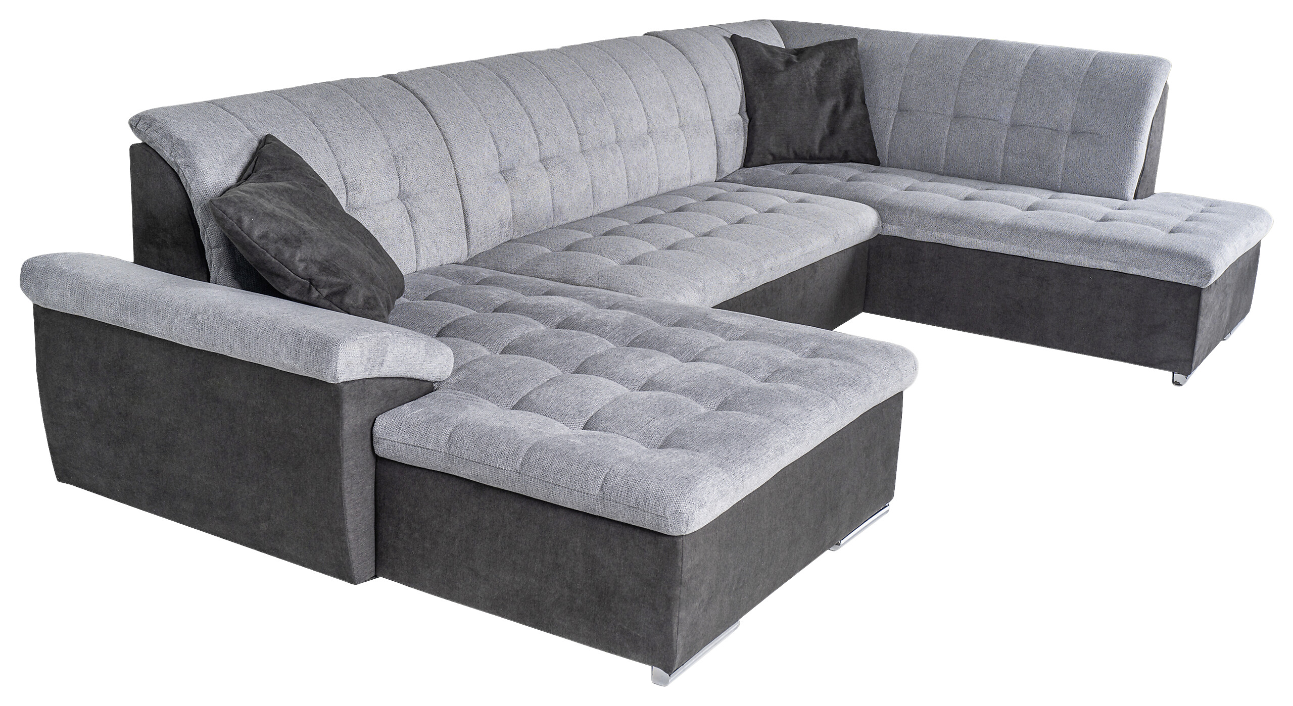 Wohnlandschaft Monica schwarz grau Flachgewebe B/H/T: ca. 348x87x198 cm