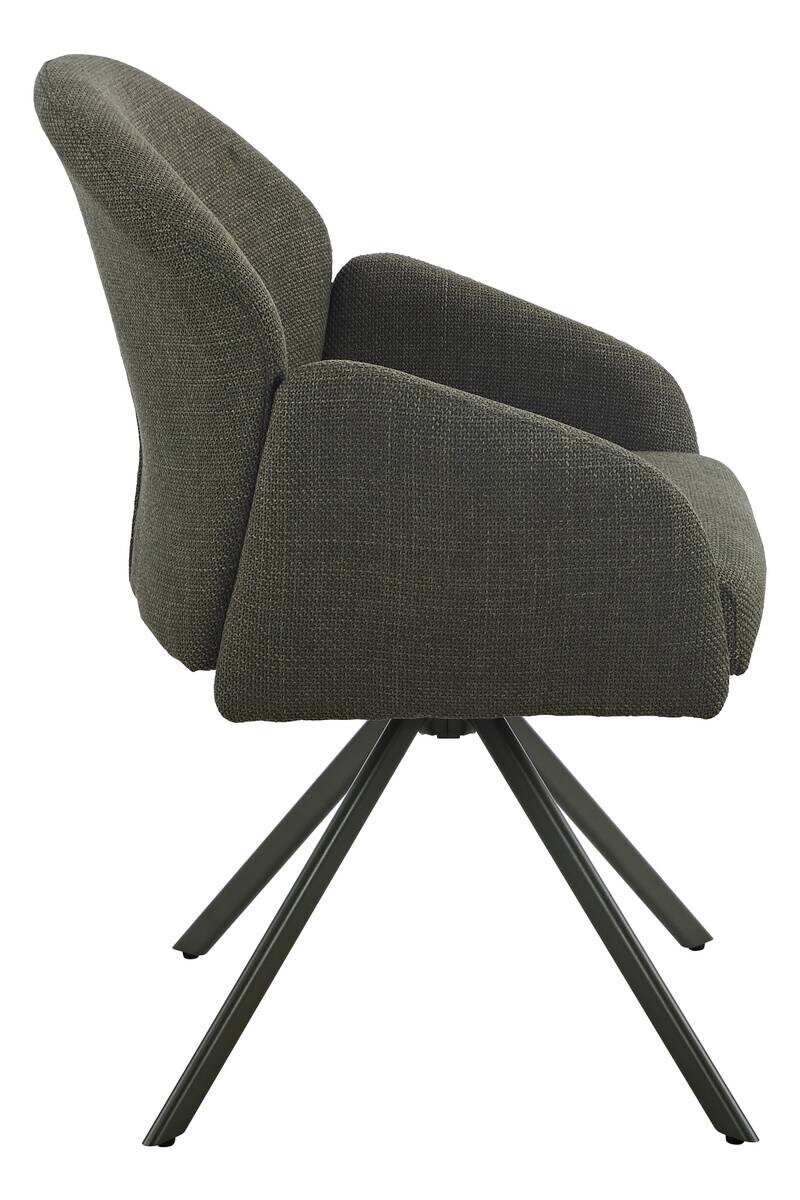 Drehstuhl Holly grün Microfaser Webstoff B/H/T: ca. 57x84x61 cm