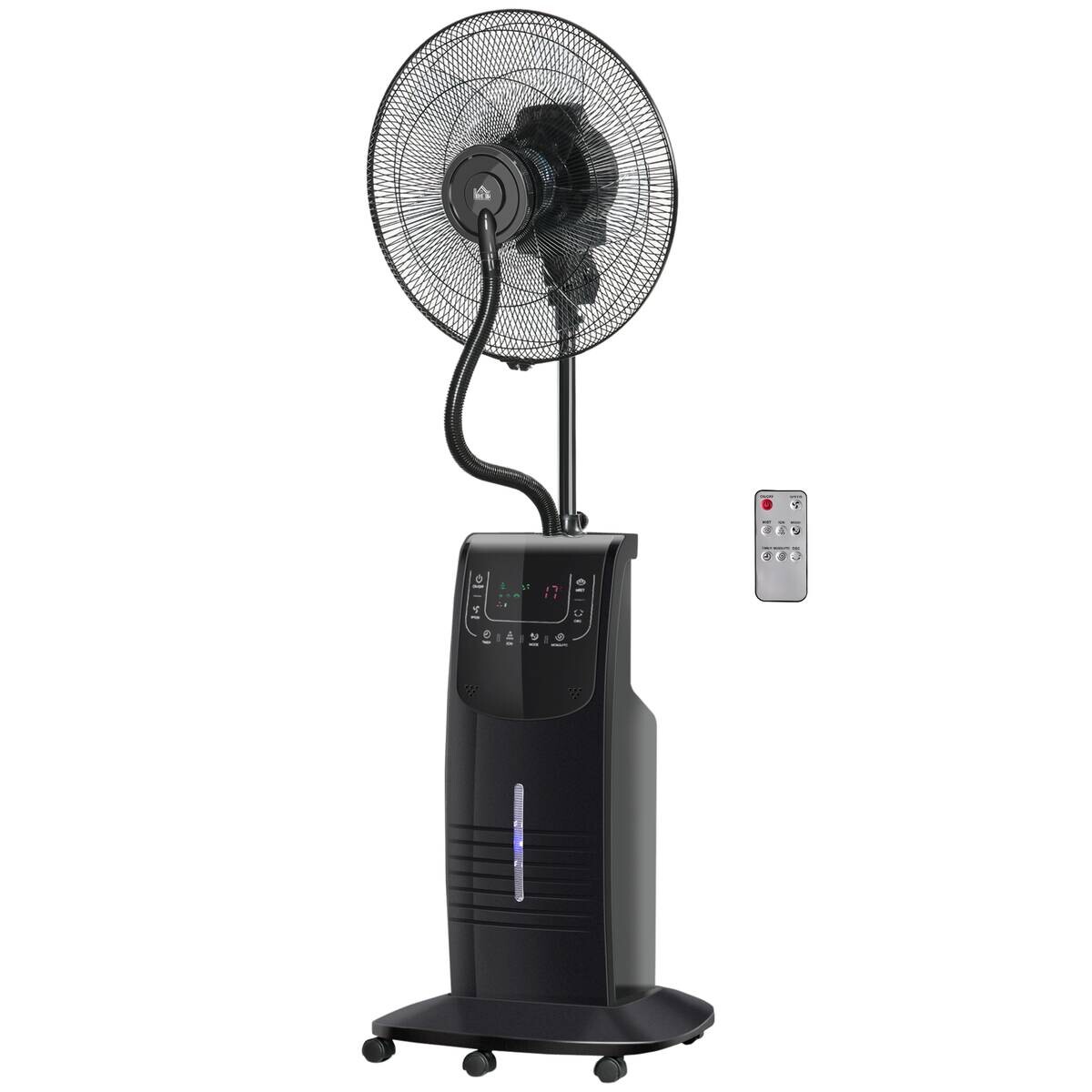 HOMCOM Ventilator schwarz Polypropylen Edelstahl Kunststoff B/H/L: ca. 44,5x44,5x135 cm
