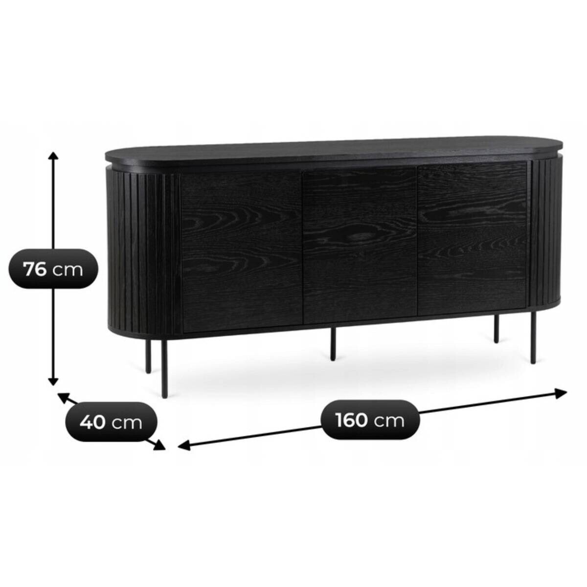 Kommode ALBERI schwarz B/H/T: ca. 160x76x40 cm