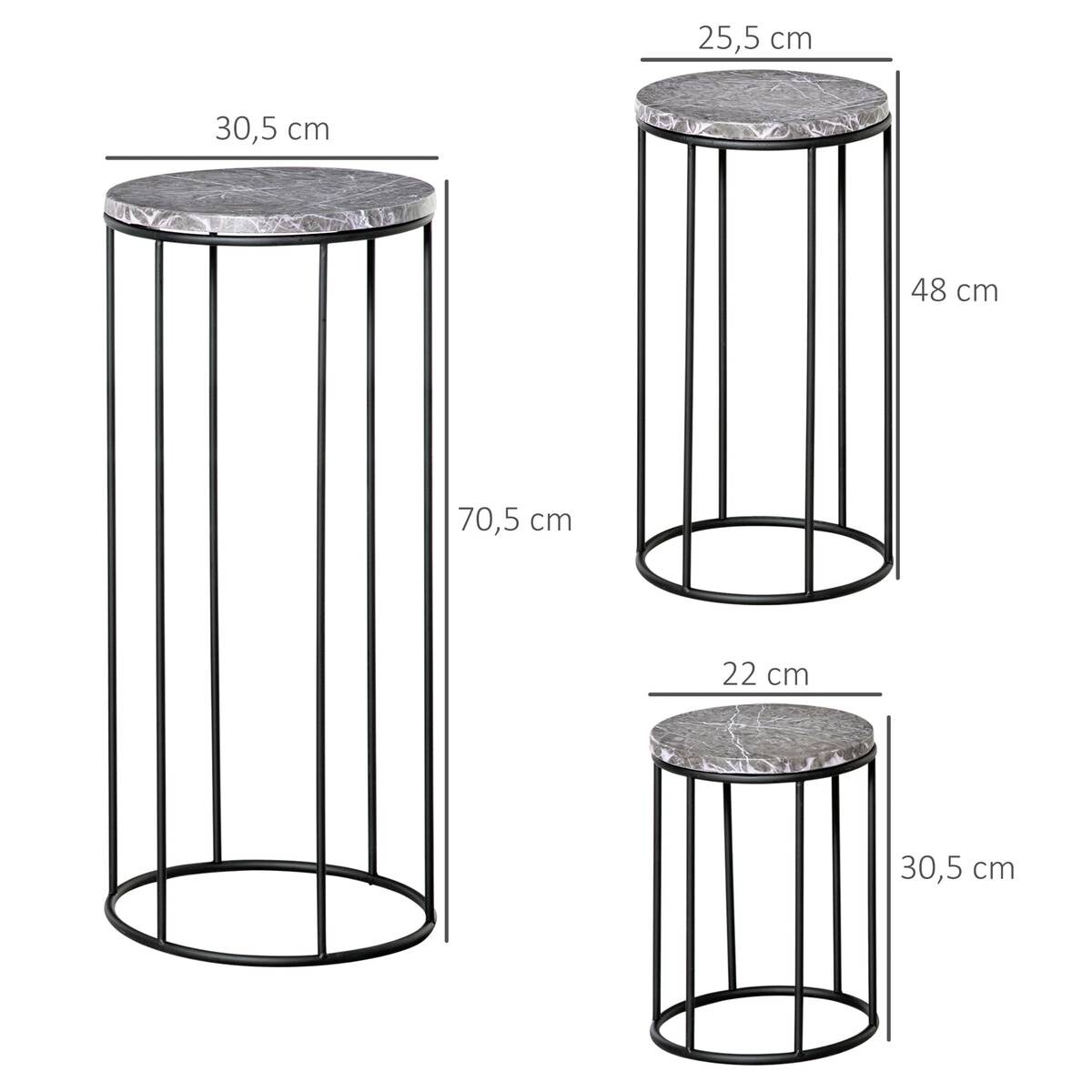 Outsunny Blumenständer schwarz Metall H/D: ca. 70x30 cm