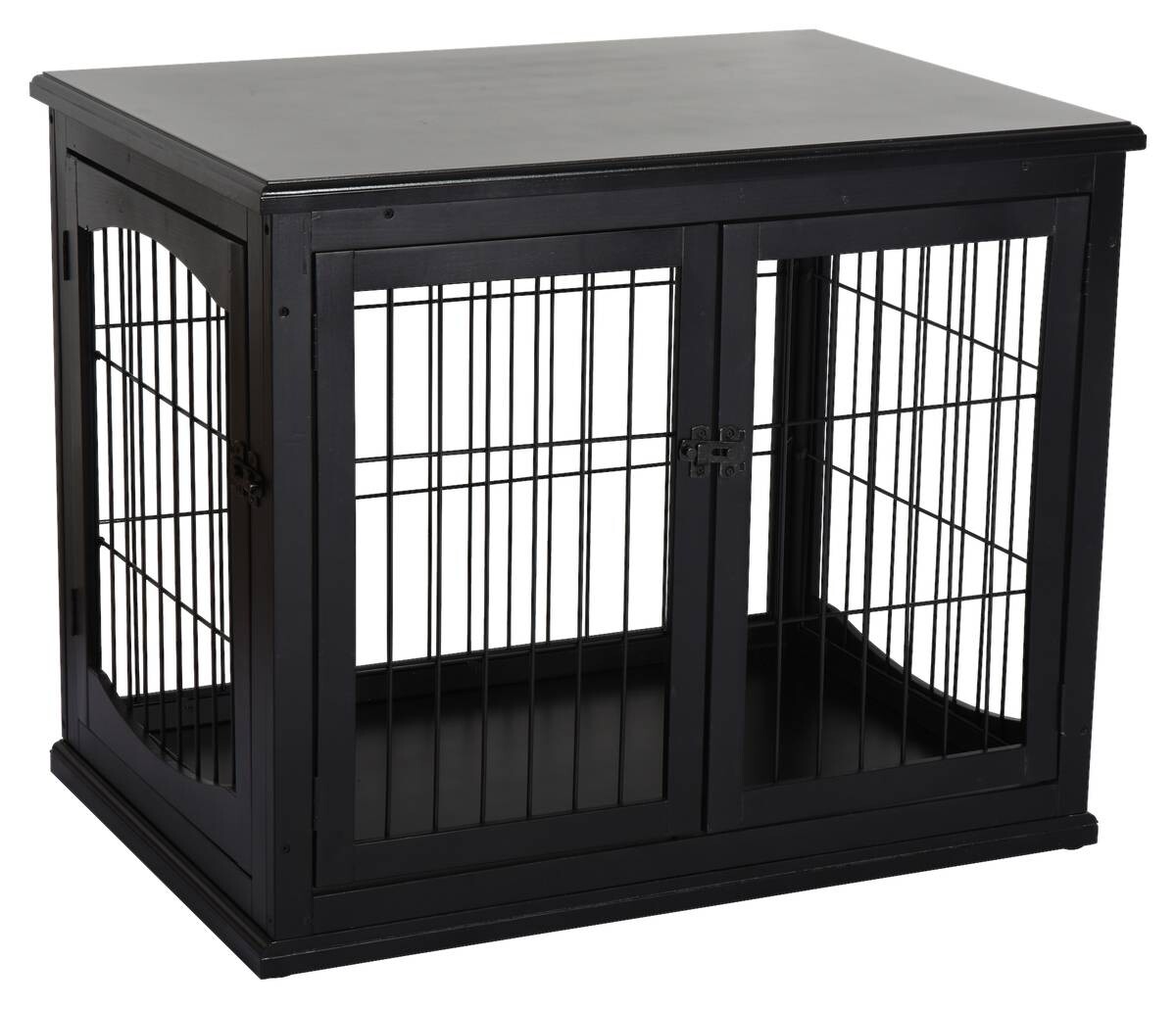 PawHut Hundekäfig schwarz MDF B/H/T: ca. 81x66x59 cm