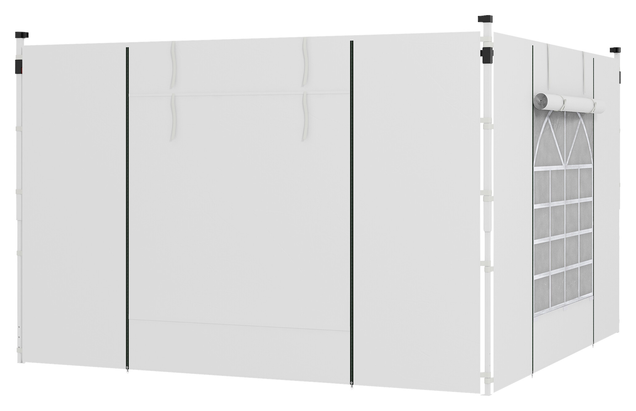 Outsunny Pavillon-Seitenwände weiß Polyester H/L: ca. 195x295 cm