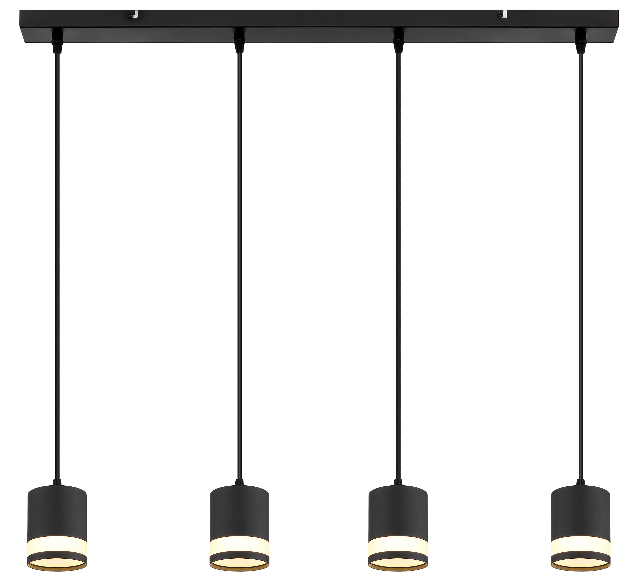 GLOBO Hängeleuchte Opal schwarz Kunststoff Metall B/H/L: ca. 8,2x120x80 cm 4.0 Brennstellen