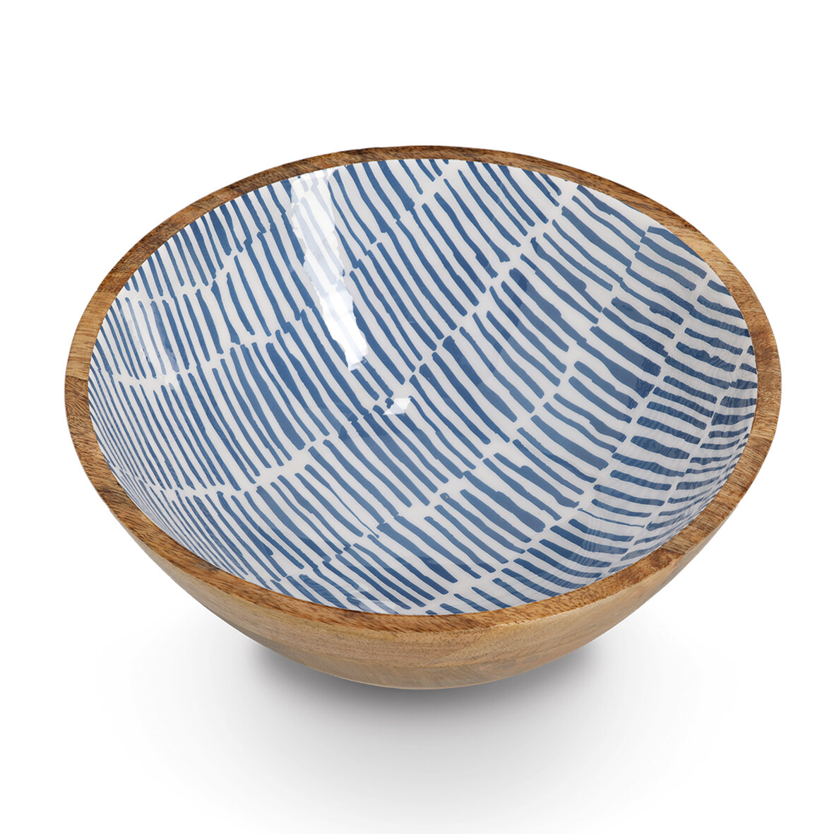 Zeller Schale blau Holz B/H/L: ca. 30x12x30 cm