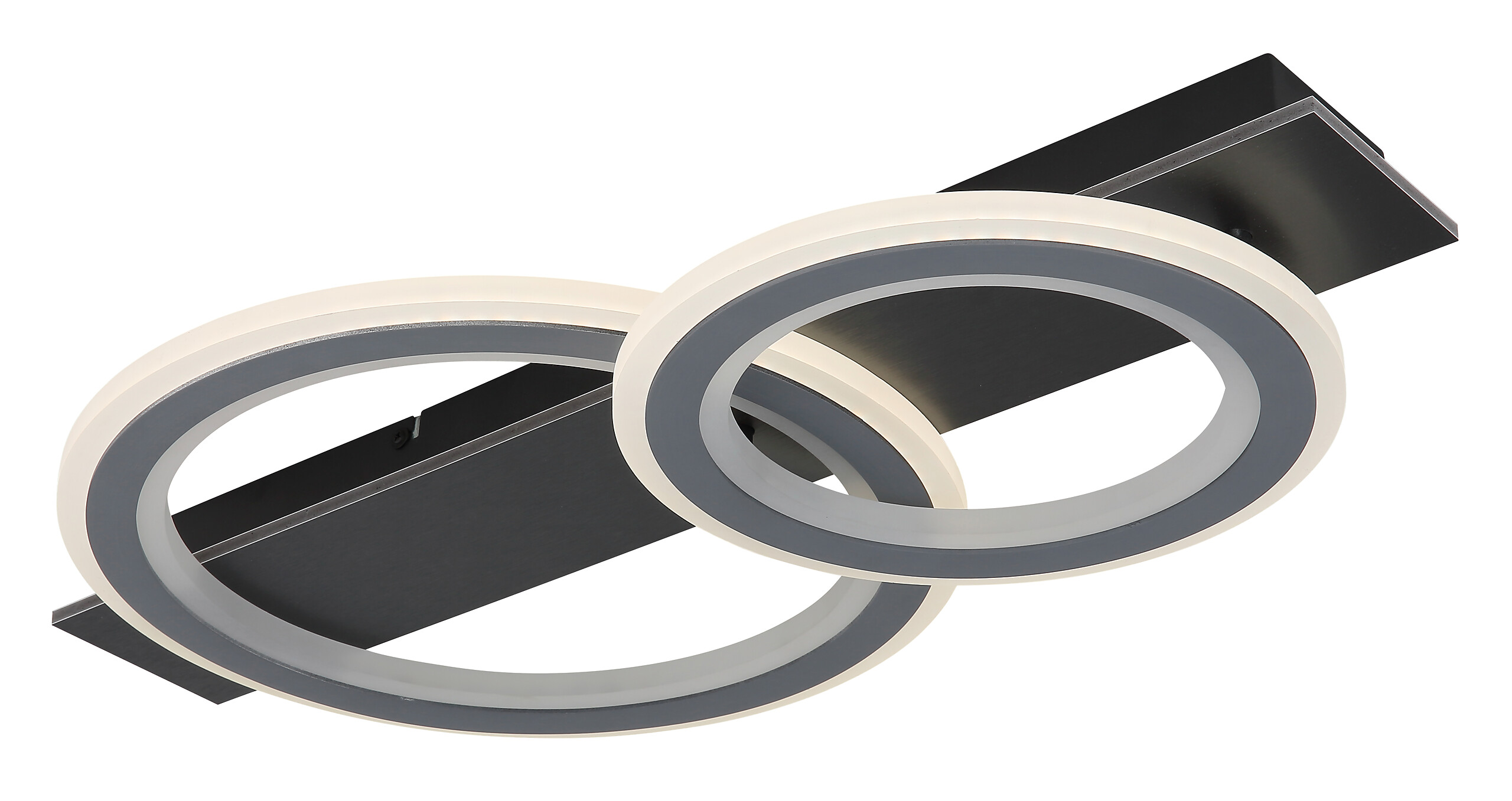 GLOBO LED-Deckenleuchte grau mattschwarz Opal Kunststoff Acryl Metall B/H/L: ca. 37x8x63 cm 1 Brennstellen