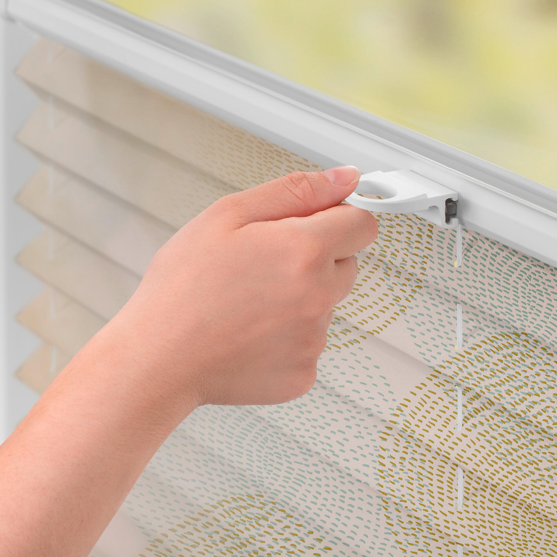 LICHTBLICK Spannplissee Stripy Boho Drop beige B/L: ca. 100x130 cm