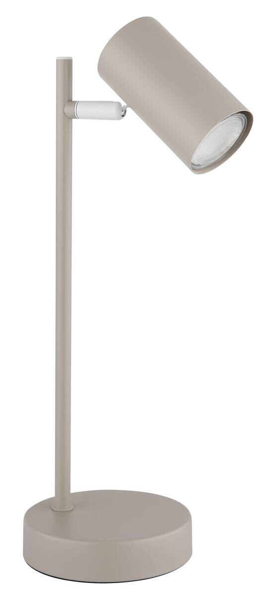 GLOBO Tischleuchte sand weiß Metall B/H: ca. 13,2x35 cm GU10 1 Brennstellen