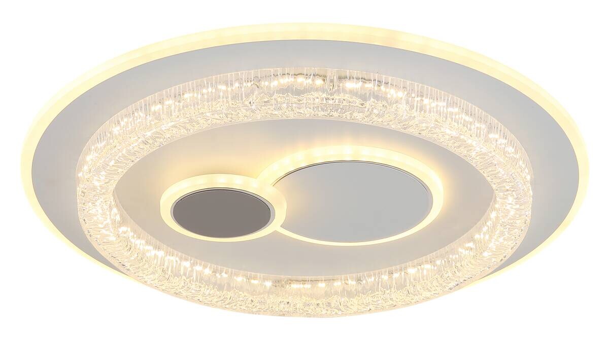 GLOBO LED-Deckenleuchte Opal weiß klar Acryl Metall H/D: ca. 6x49,5 cm 1 Brennstellen