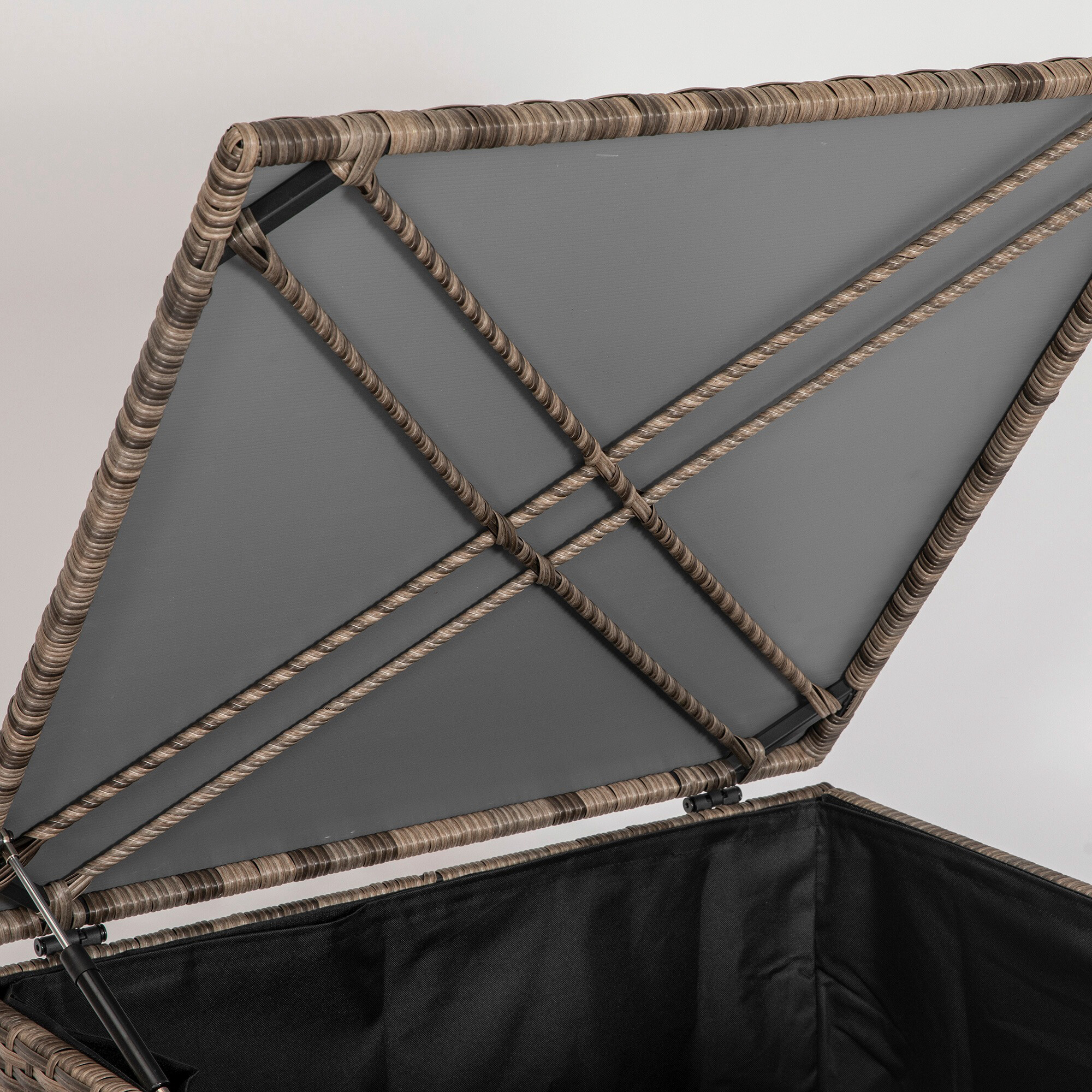 Outsunny Auflagenbox sand Polyrattan B/H/L: ca. 75x70x75 cm