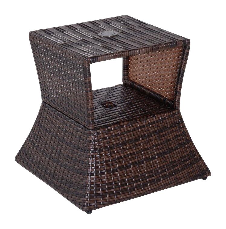 Outsunny Gartentisch braun Metall B/H/L: ca. 54x55x54 cm