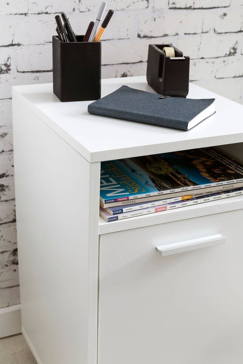 Rollcontainer weiß Spanplatte B/H/T: ca. 33x60x38 cm