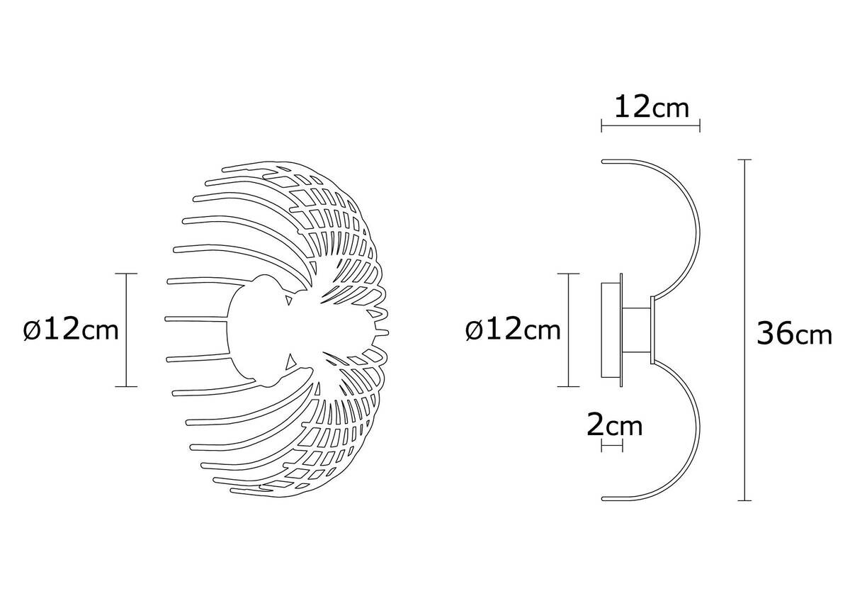 Opviq Wandleuchte schwarz Metall B/H/L: ca. 12x36x12 cm E27 1 Brennstellen