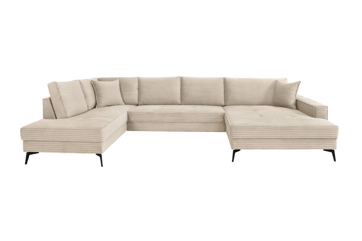 Wohnlandschaft Zero creme Microfaser B/H/T: ca. 362x86x195 cm