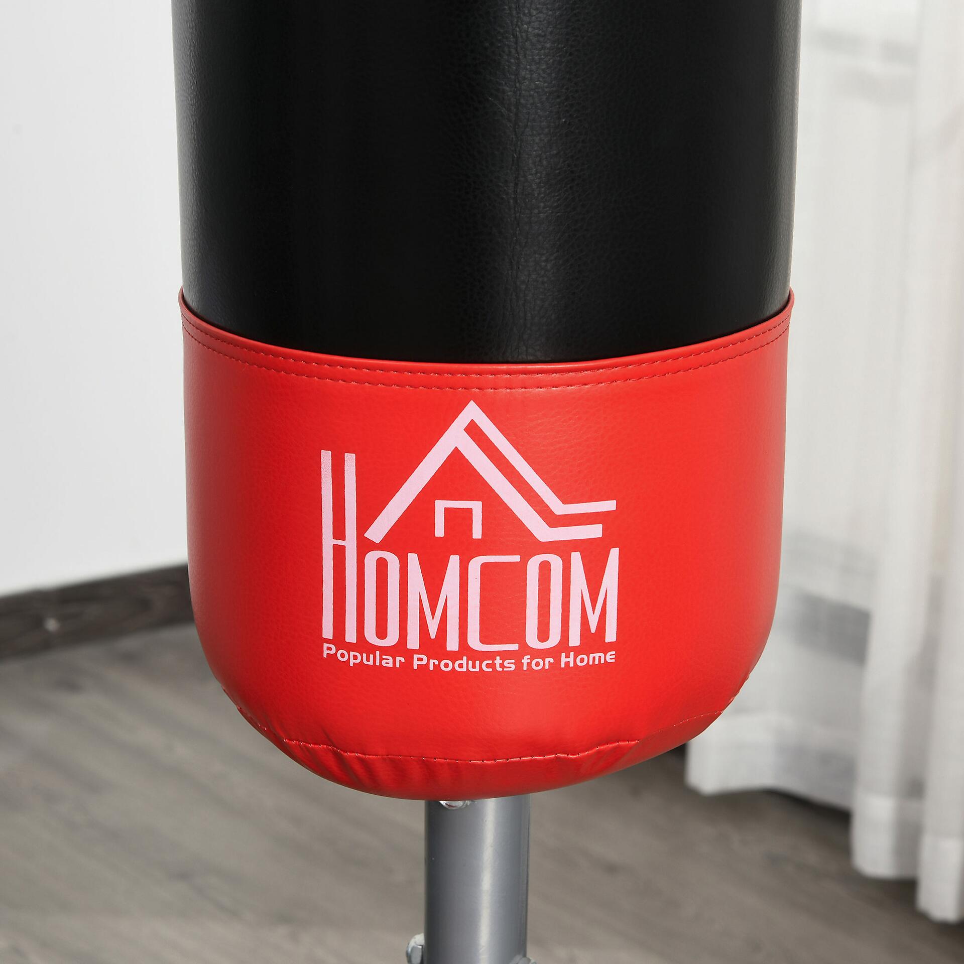 HOMCOM Standboxsack schwarz Kunstleder H/D: ca. 180x60 cm