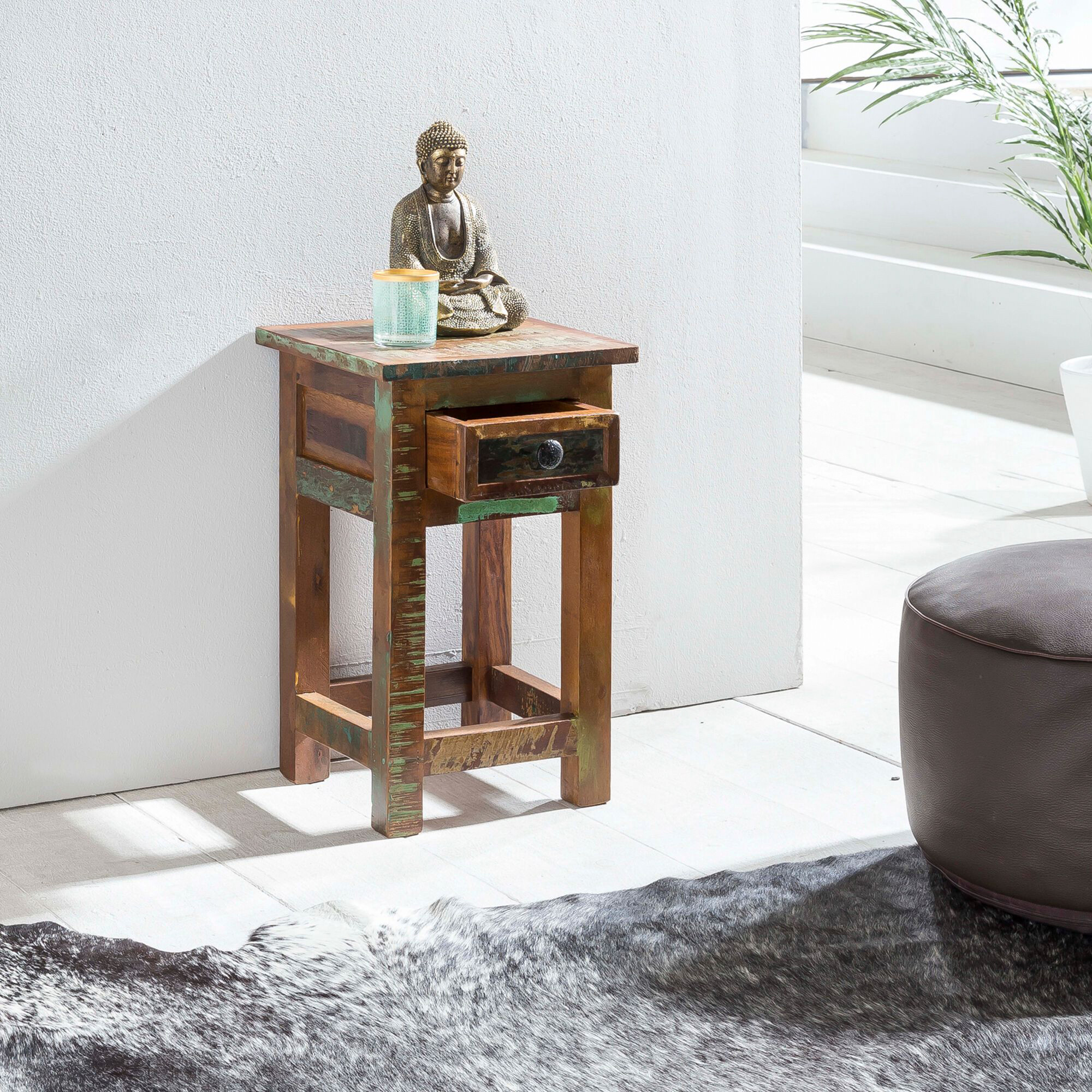 Beistelltisch braun Holz B/H/T: ca. 30x50x30 cm