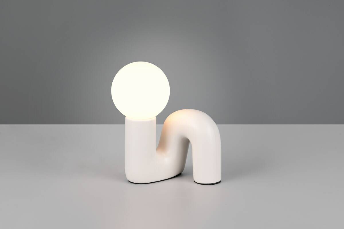 Reality Tischleuchte weiß grau Glas Keramik G9 1 Brennstellen