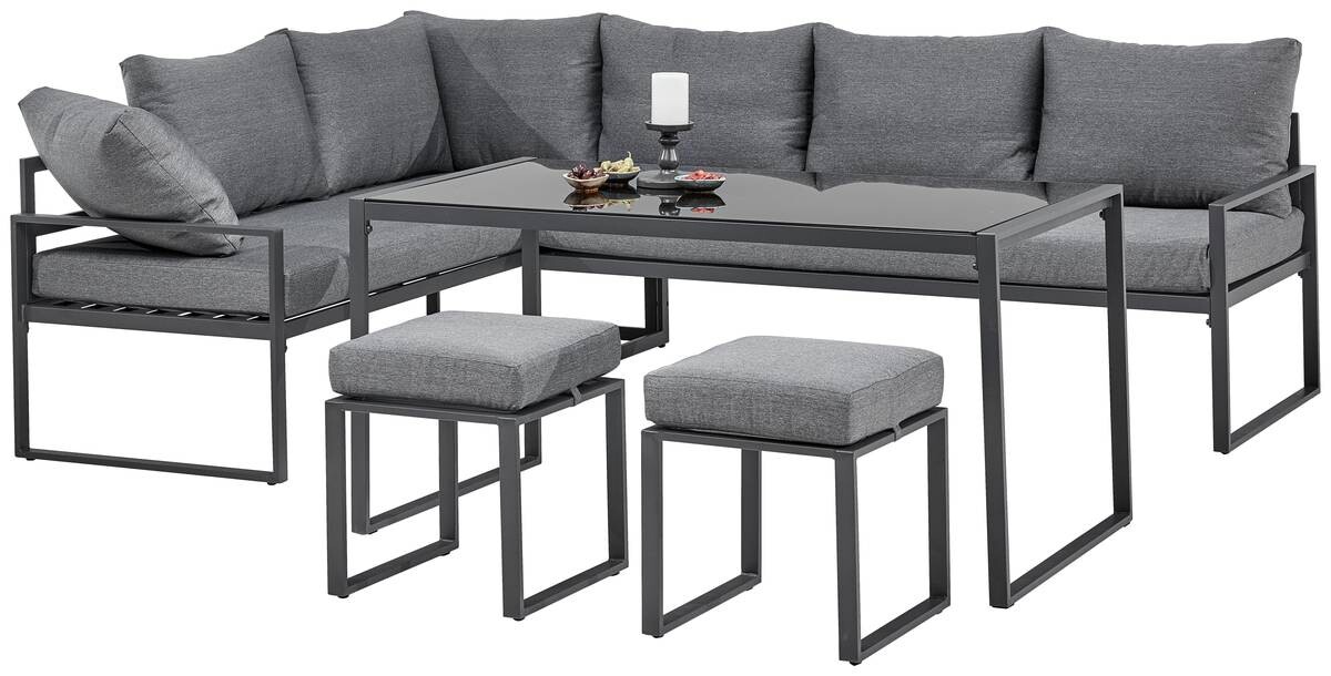 POCOline Loungeset Madrid anthrazit Stahl