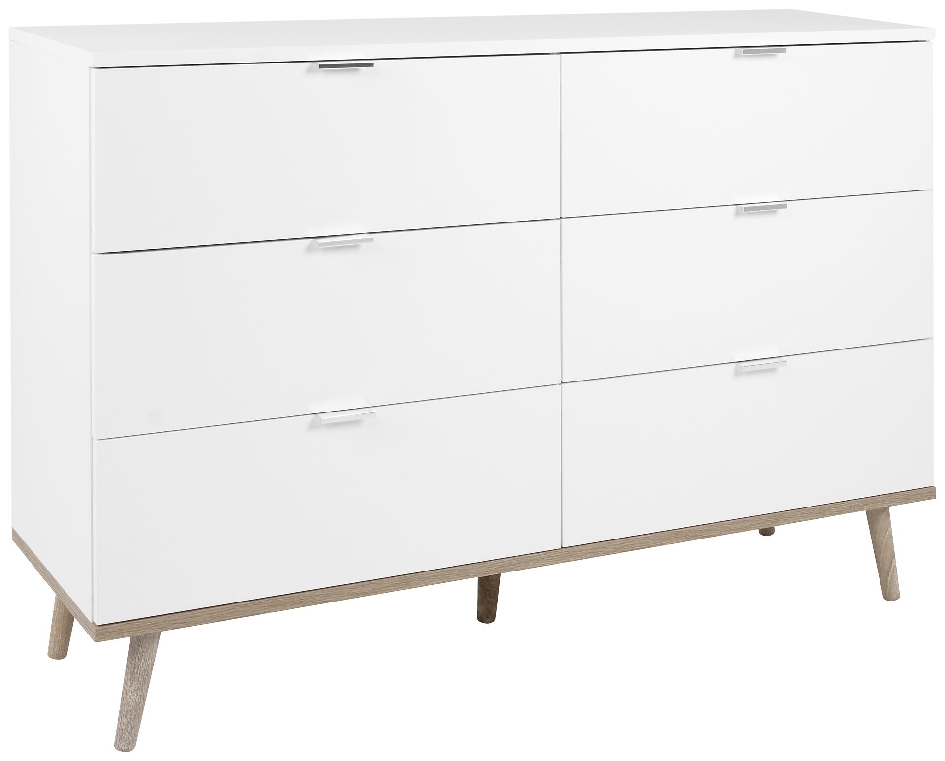 Kommode Göteborg weiß Eiche Sonoma Nachbildung B/H/T: ca. 120x87x40 cm