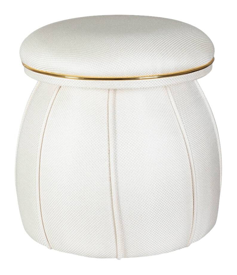 360 Living Hocker Corin 120 elfenbein gold H/D: ca. 51,5x51,5 cm