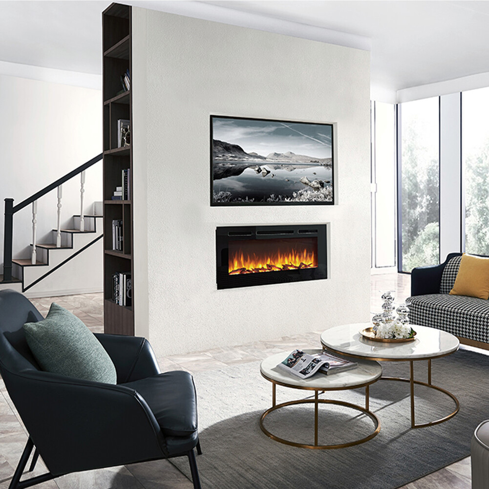 Balderia Einbaukamin Fiamma schwarz B/H/T: ca. 103x14,5x51,5 cm