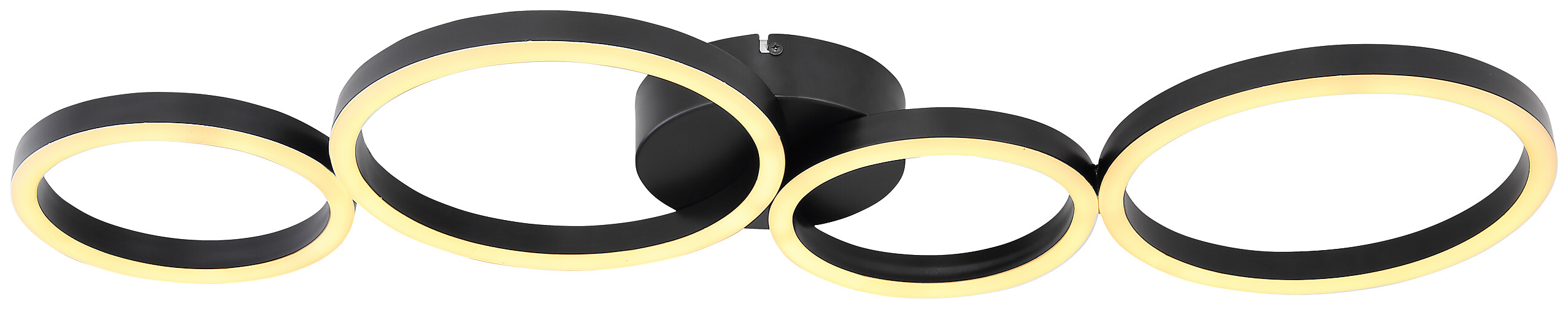 GLOBO Deckenleuchte 67229-35B Venosa schwarz Opal weiß Kunststoff Metall B/H/L: ca. 33x6,5x88,5 cm null 4 Brennstellen