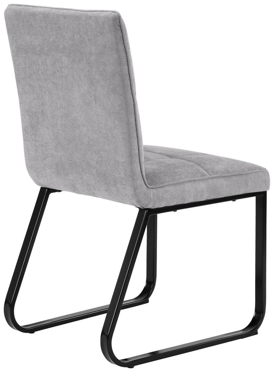 Stuhl TALEA 2er-Set hellgrau schwarz Webstoff Metall B/H/T: ca. 46x86x55 cm