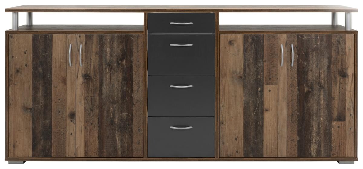 Sideboard Maximo Old Wood Nachbildung anthrazit B/H/T: ca. 208x94x38 cm
