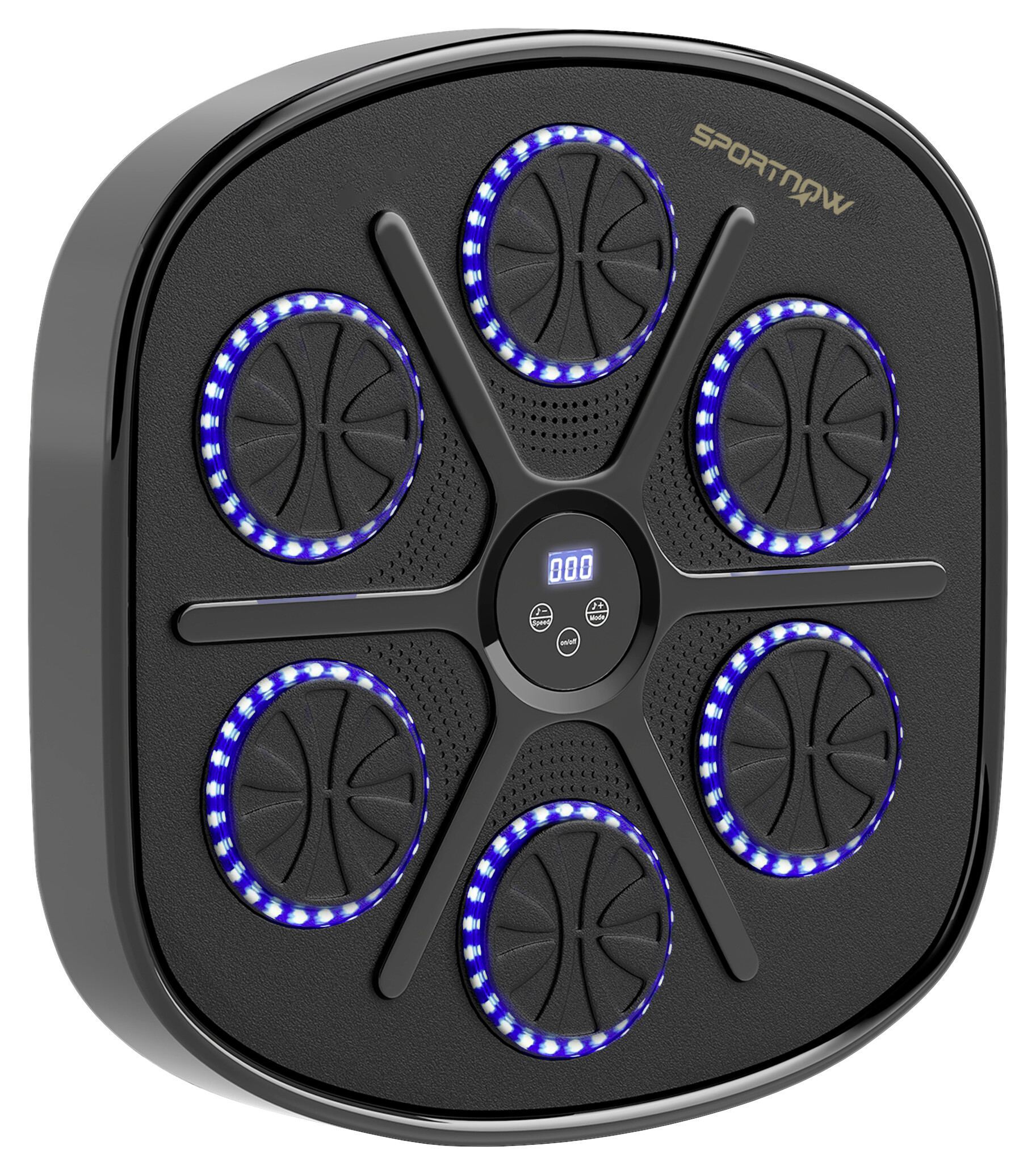 SPORTNOW Boxmaschine + Musik schwarz Kunstleder B/H/L: ca. 44,6x7,5x41,8 cm